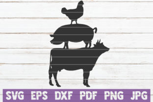 Farm Animals Cow Pig Chicken SVG