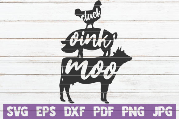 Farm Animals Moo Oink Cluck SVG
